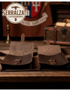 Medieval Belt Bag DuoPouch in Brown Leather 2
