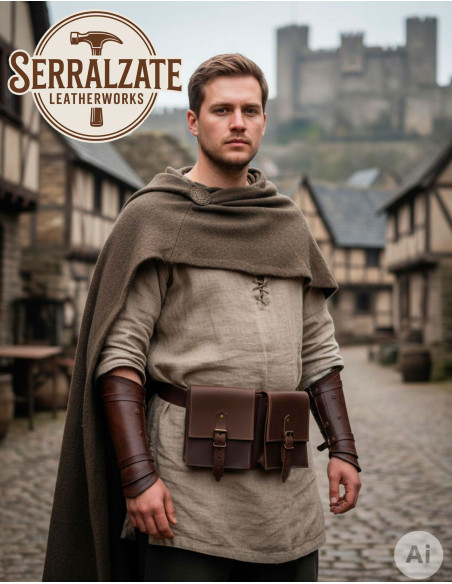 Medieval Belt Bag DuoPouch in Brown...