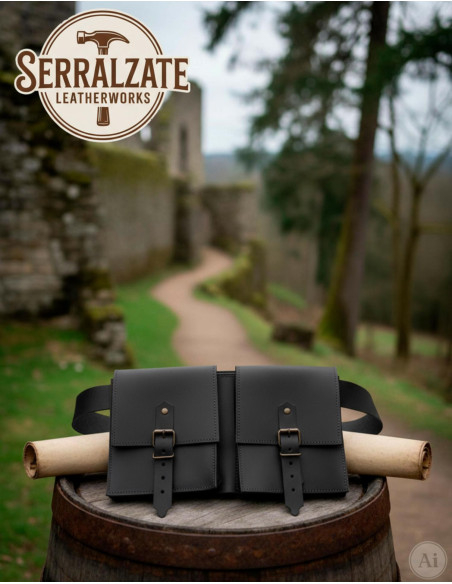 Medieval Belt Bag DuoPouch in Black...