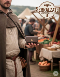 Beggar-cardholder bag for reenactors in brown 2