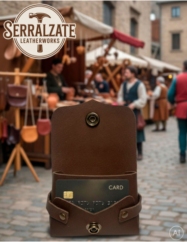 Beggar-cardholder bag for reenactors in brown