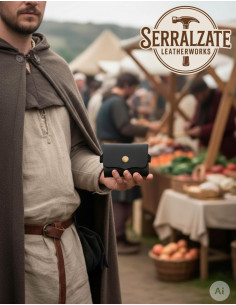 Beggar-cardholder bag for reenactors in black 2