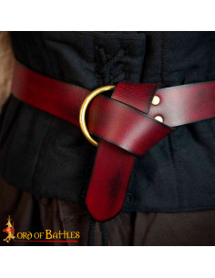 Handmade Fantasy leather belt, ring buckle 2