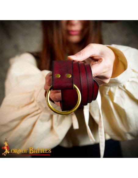 Handmade Fantasy leather belt, ring...