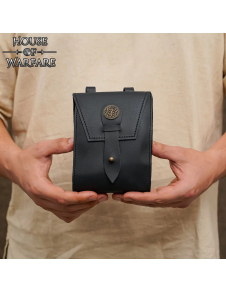 Medieval belt pouch with brass... Medieval belt pouch with brass...