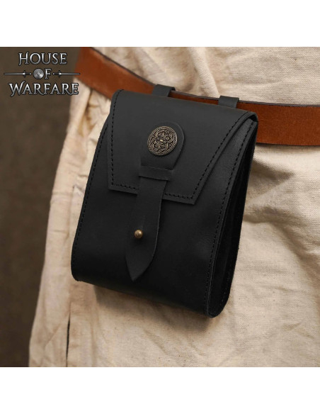Medieval belt pouch with brass... Medieval belt pouch with brass...