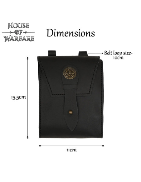 Medieval belt pouch with brass... Medieval belt pouch with brass...