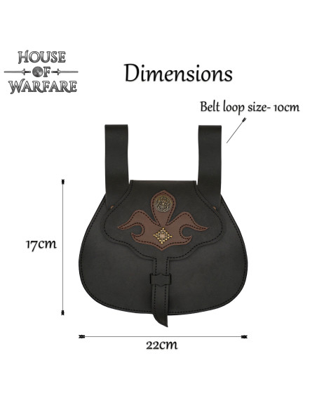 Medieval belt bag in black leather... Medieval belt bag in black leather...