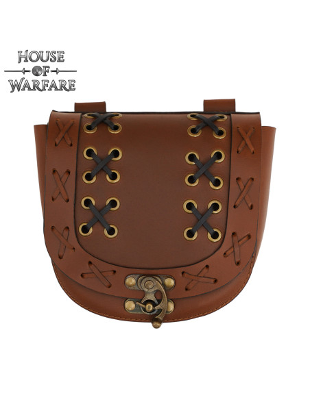 Medieval belt bag with laces, brown... Medieval belt bag with laces, brown...