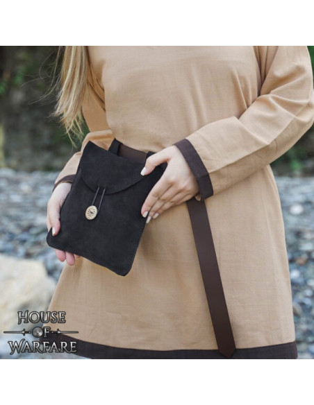 Medieval suede leather belt bag,... Medieval suede leather belt bag,...