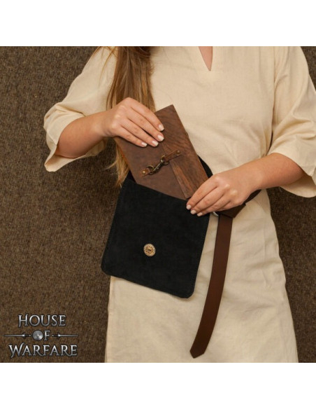 Medieval suede leather belt bag,... Medieval suede leather belt bag,...