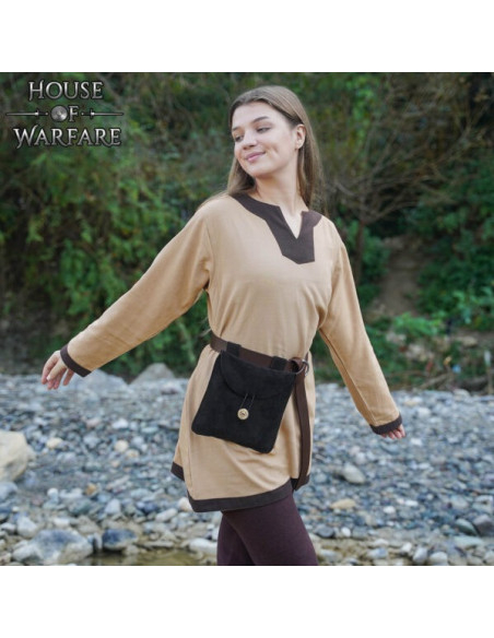 Medieval suede leather belt bag,... Medieval suede leather belt bag,...