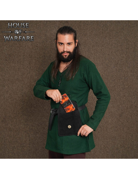 Medieval suede leather belt bag,... Medieval suede leather belt bag,...