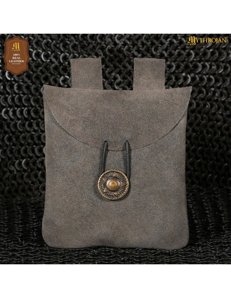 Medieval suede leather waist bag,... Medieval suede leather waist bag,...