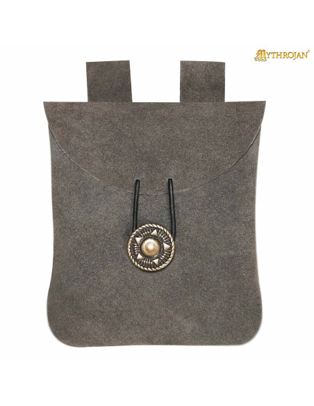 Medieval suede leather waist bag,... Medieval suede leather waist bag,...