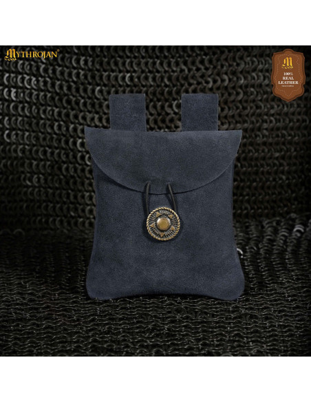 Medieval suede leather waist bag,...