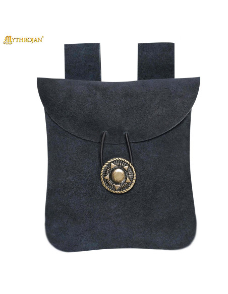 Medieval suede leather waist bag,...