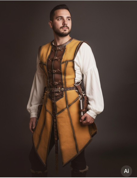 Long medieval leather jacket for men,... Long medieval leather jacket for men,...