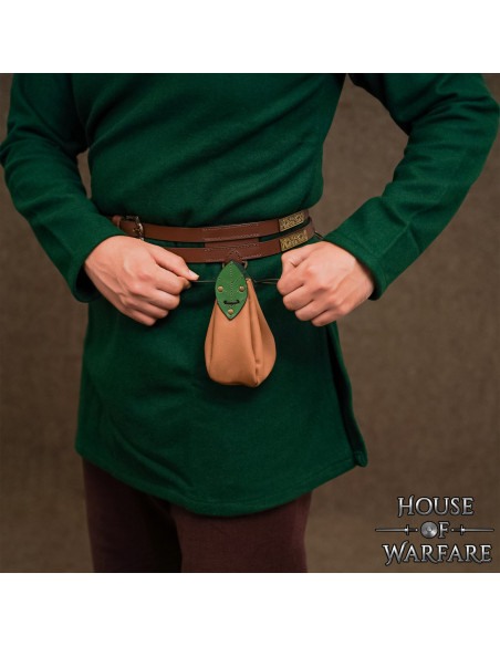 Leather belt pouch with brown... Leather belt pouch with brown...