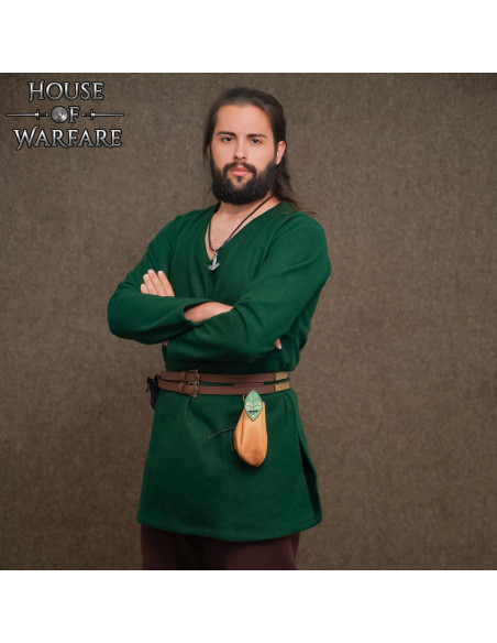 Leather belt pouch with brown... Leather belt pouch with brown...