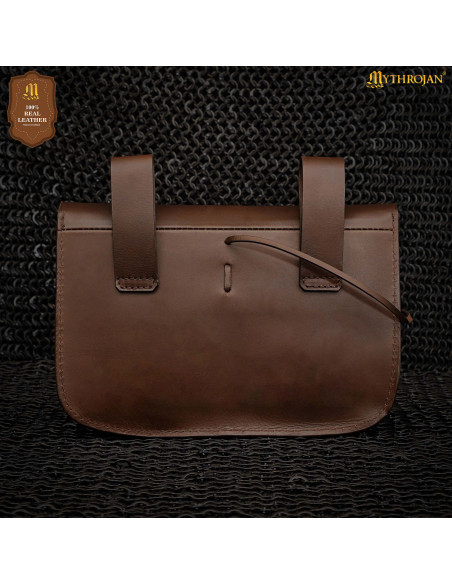 Medieval belt bag with horn closure,...