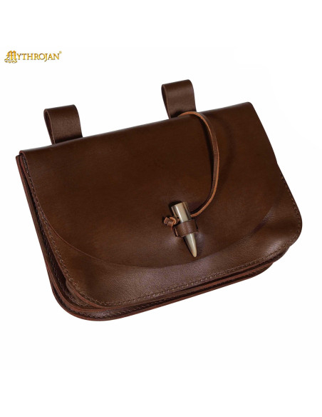 Medieval belt bag with horn closure,...