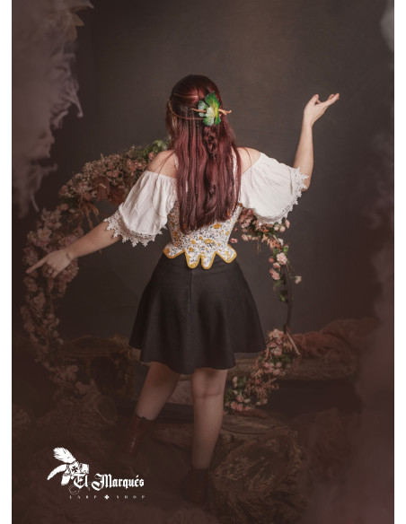 Leather hair clip with spring-style...