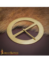 Round Medieval Buckle in Brass (9.5 cm)