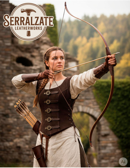 Julienne Short Leather Bodice, Dark... Julienne Short Leather Bodice, Dark...