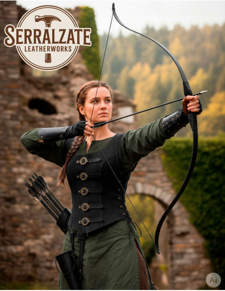 Julienne Short Leather Bodice, Black Julienne Short Leather Bodice, Black