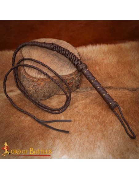 Rustic Brown Braided Leather Whip... Rustic Brown Braided Leather Whip...