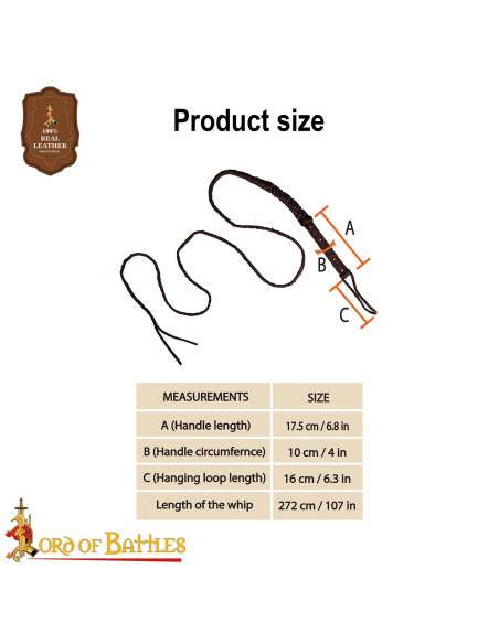 Rustic Brown Braided Leather Whip... Rustic Brown Braided Leather Whip...