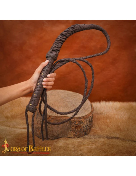 Rustic Brown Braided Leather Whip... Rustic Brown Braided Leather Whip...