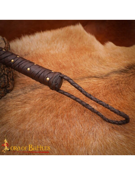 Rustic Brown Braided Leather Whip... Rustic Brown Braided Leather Whip...