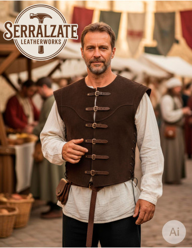 Brown Short Medieval Vest Martín