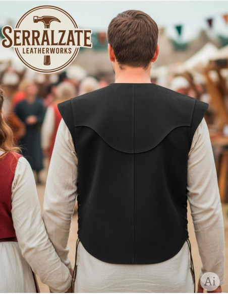 Medieval Short Martin Vest Black Medieval Short Martin Vest Black