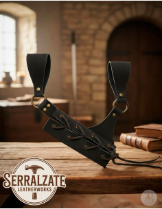 Medieval Belt Scabbard for Sword, Black 2