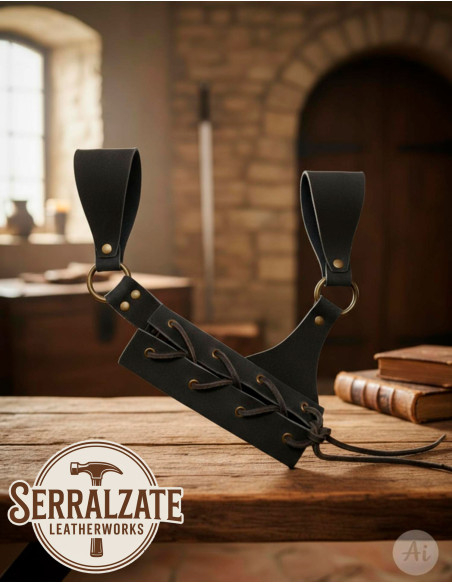 Medieval Belt Scabbard for Sword, Black Medieval Belt Scabbard for Sword, Black