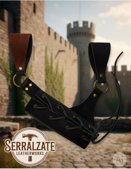 Medieval Belt Scabbard for Sword, Black Medieval Belt Scabbard for Sword, Black