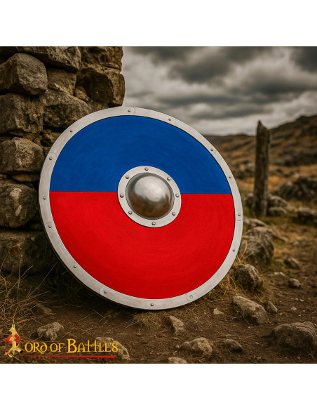 Bicolor Red-Blue Anglo-Saxon Shield...