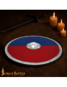 Bicolor Red-Blue Anglo-Saxon Shield for LARP 2