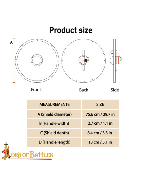 Bicolor Red-Blue Anglo-Saxon Shield...
