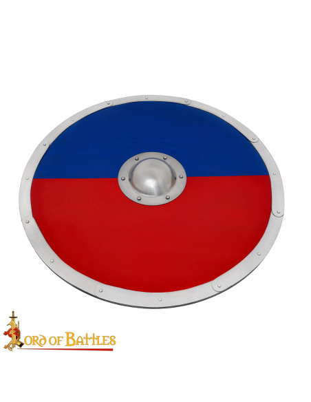 Bicolor Red-Blue Anglo-Saxon Shield...