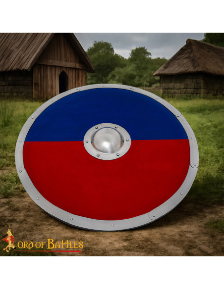 Bicolor Red-Blue Anglo-Saxon Shield...