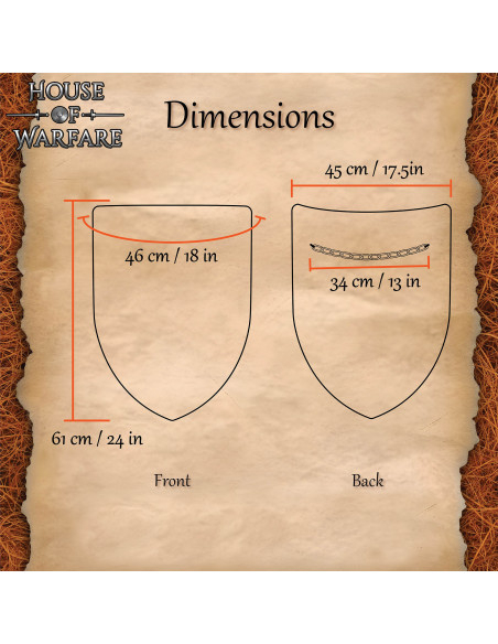 Medieval Smooth Steel Shield with...