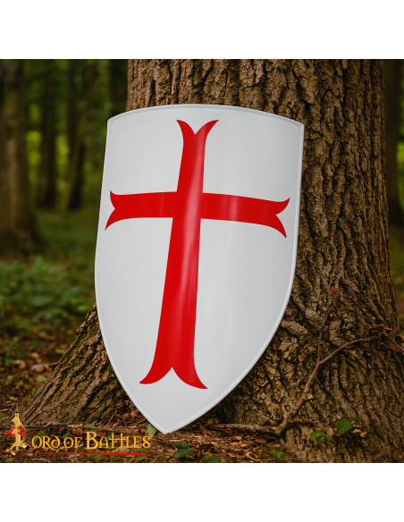 Medieval Steel Shield Templar Cross...