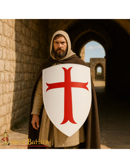 Medieval Steel Shield Templar Cross...