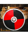 Viking Combat Shield in Solid Wood, Black-Red