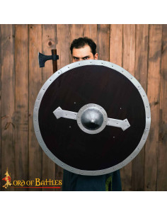 Viking Round Shield in Wood with Steel Reinforcements 2