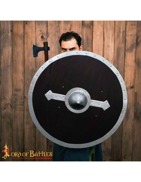 Viking Round Shield in Wood with...